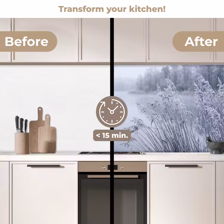 Kitchen splashback - Reed - Frozen - Winter - Nature — 3