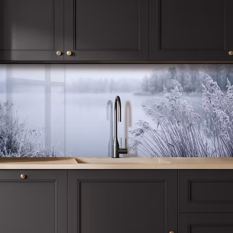 Kitchen splashback - Reed - Frozen - Winter - Nature — 6
