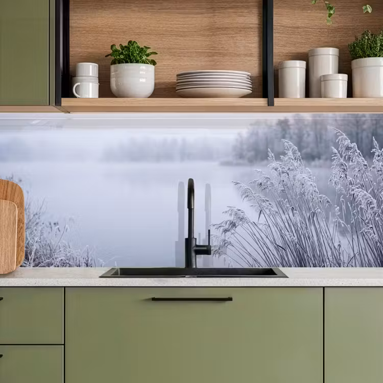 Kitchen splashback - Reed - Frozen - Winter - Nature — 8
