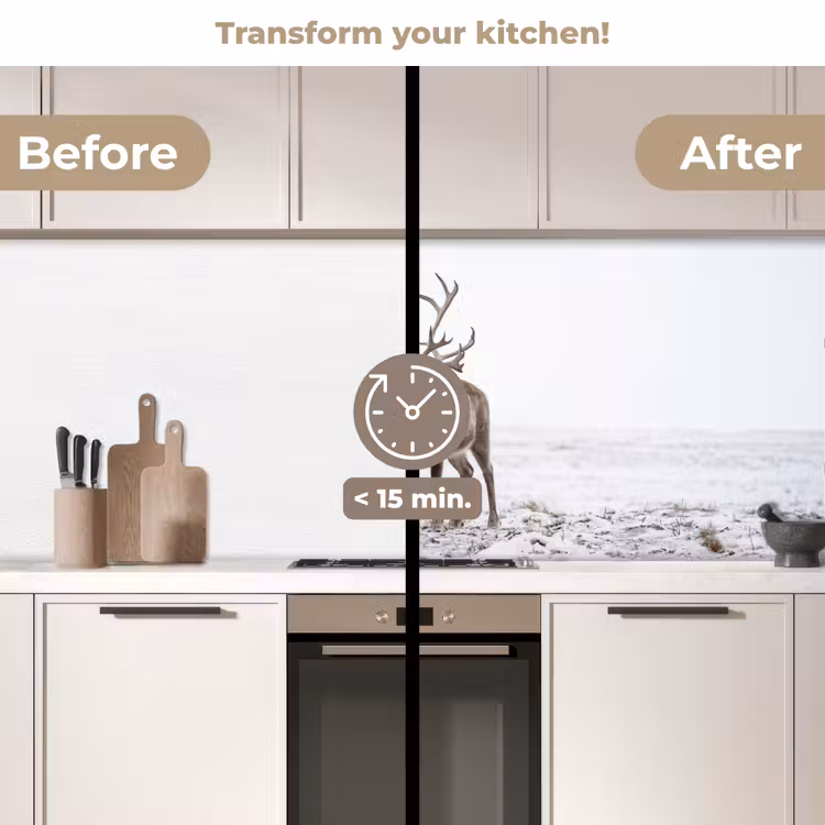 Kitchen splashback - Reindeer - Antlers - Snow - Winter — 3