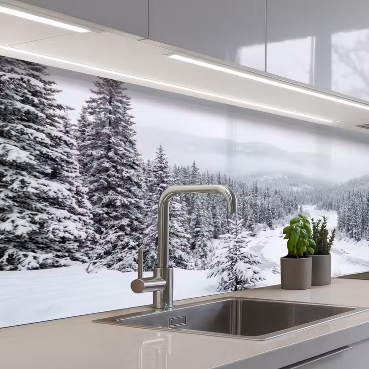 Kitchen splashback - River - Frozen - Landscape - Winter — 2