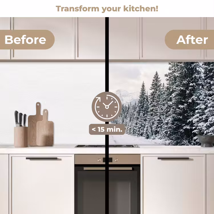 Kitchen splashback - Road - Snow - Coniferous forest - Winter - Adventurous — 3