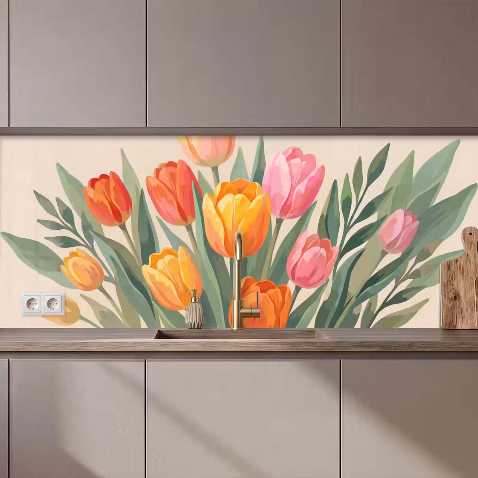Kitchen splashback - Tulips - Abstract - Colorful — 1
