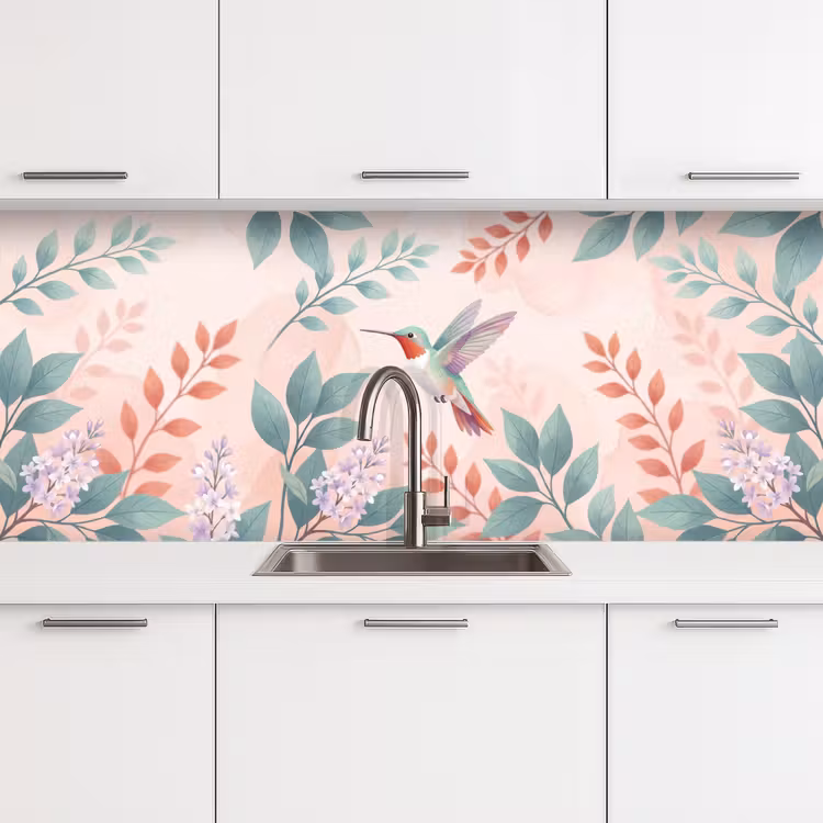 Kitchen splashback - Hummingbird - Flies - Nature - Illustration - Colorful — 4
