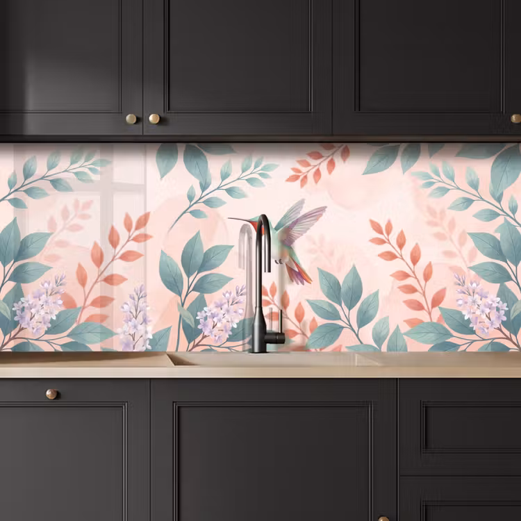 Kitchen splashback - Hummingbird - Flies - Nature - Illustration - Colorful — 6