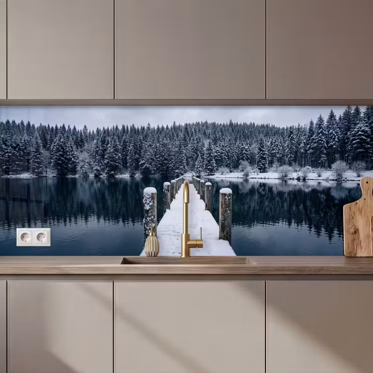 Kitchen splashback - Jetty - Lake - Snow - Mountains - Restful — 1