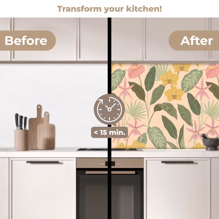 Kitchen splashback - Pattern - Flowers - Colorful — 3