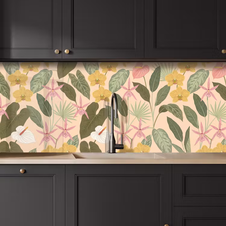 Kitchen splashback - Pattern - Flowers - Colorful — 6