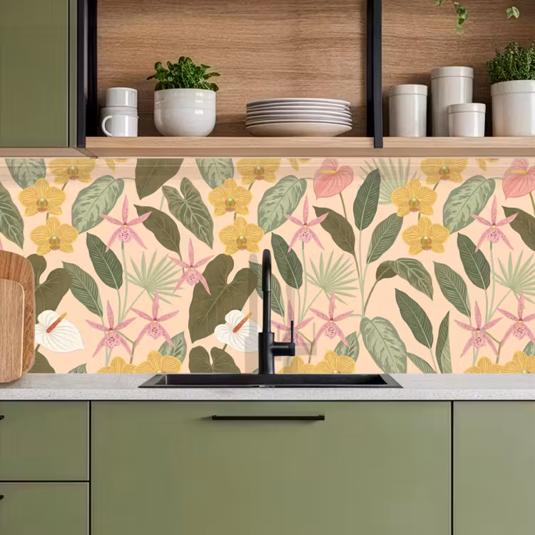 Kitchen splashback - Pattern - Flowers - Colorful — 8