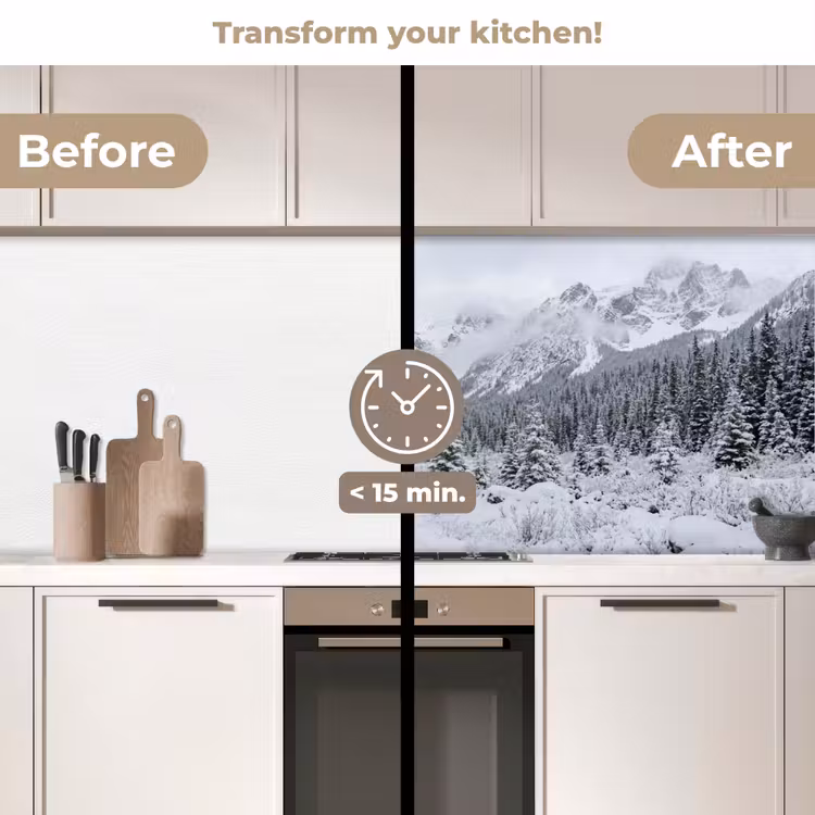 Kitchen splashback - Road - Mountains - Snow - Coniferous forest - Adventurous — 3