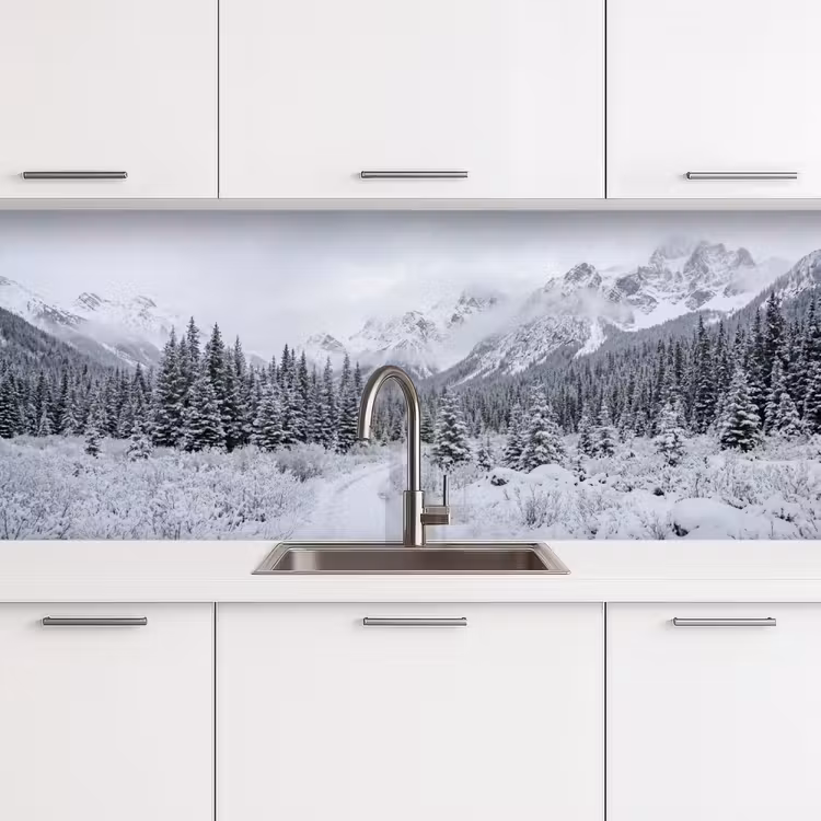 Kitchen splashback - Road - Mountains - Snow - Coniferous forest - Adventurous — 4