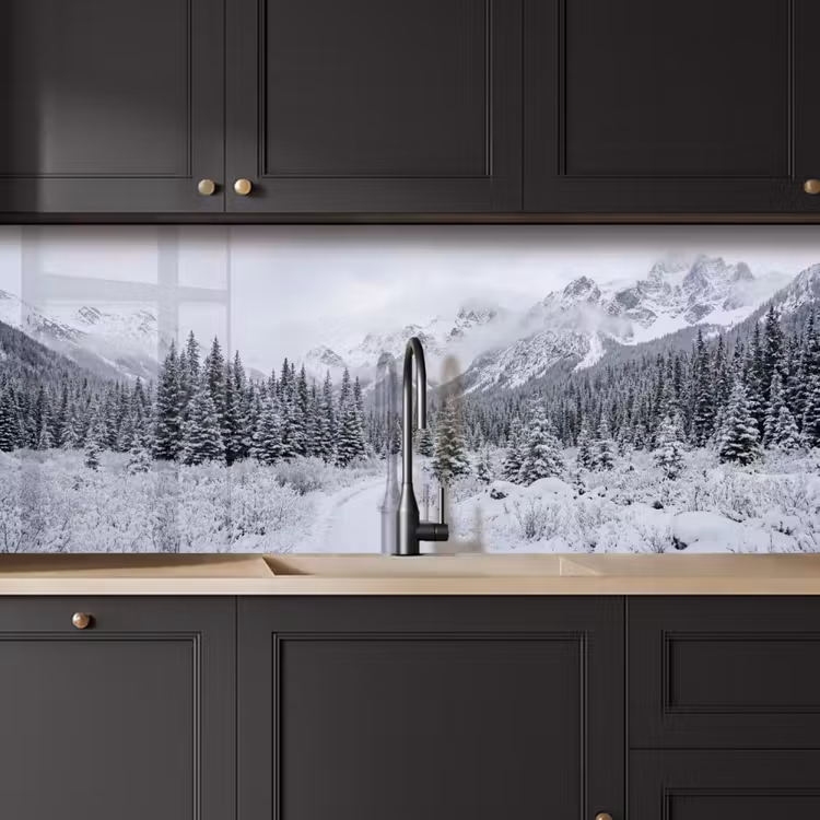 Kitchen splashback - Road - Mountains - Snow - Coniferous forest - Adventurous — 6
