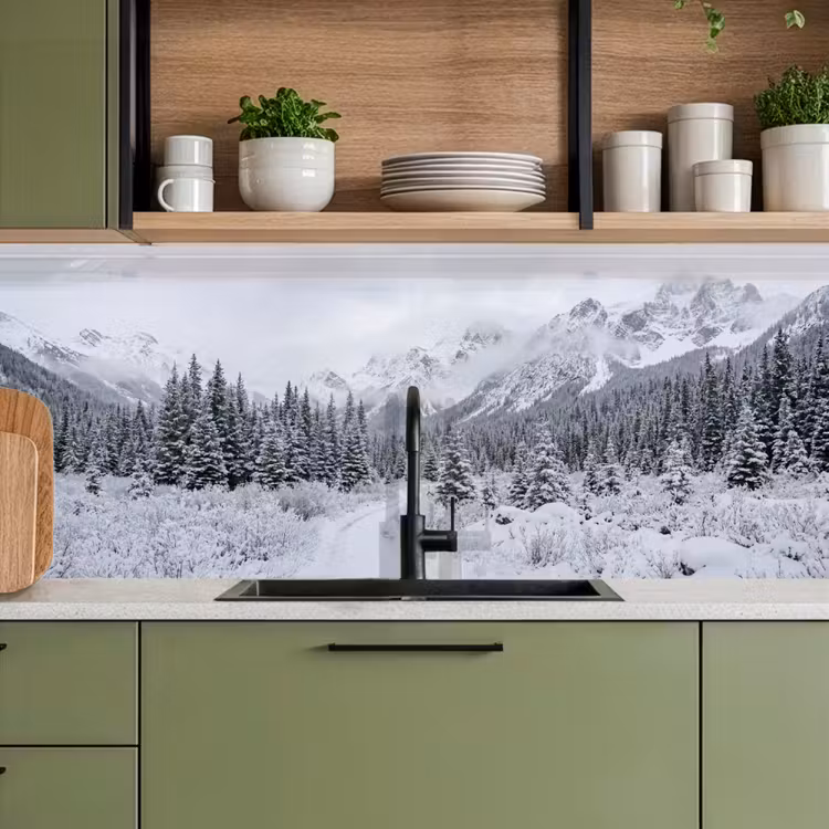 Kitchen splashback - Road - Mountains - Snow - Coniferous forest - Adventurous — 8