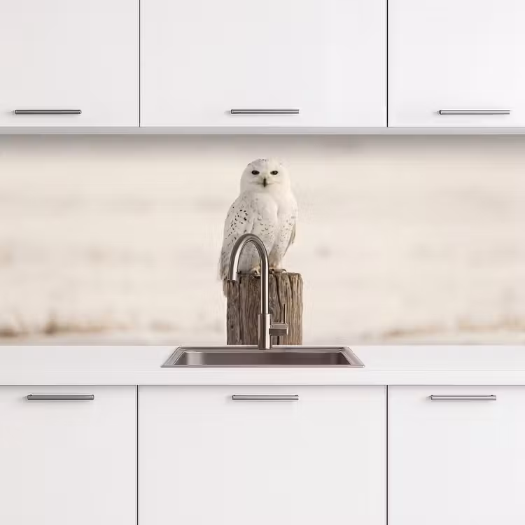 Kitchen splashback - Snowy owl - Pole - Winter - Portrait - Majestic — 4