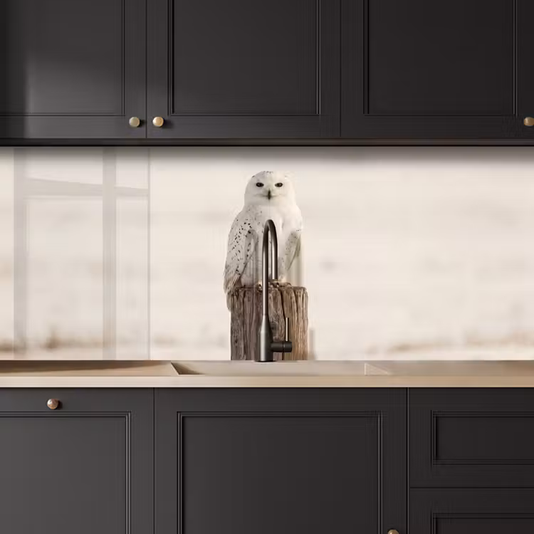 Kitchen splashback - Snowy owl - Pole - Winter - Portrait - Majestic — 6