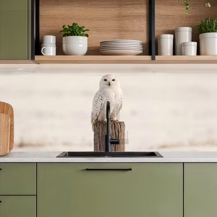 Kitchen splashback - Snowy owl - Pole - Winter - Portrait - Majestic — 8