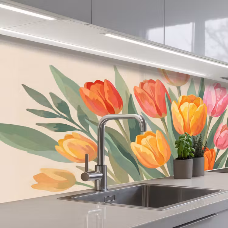 Kitchen splashback - Tulips - Abstract - Colorful — 2