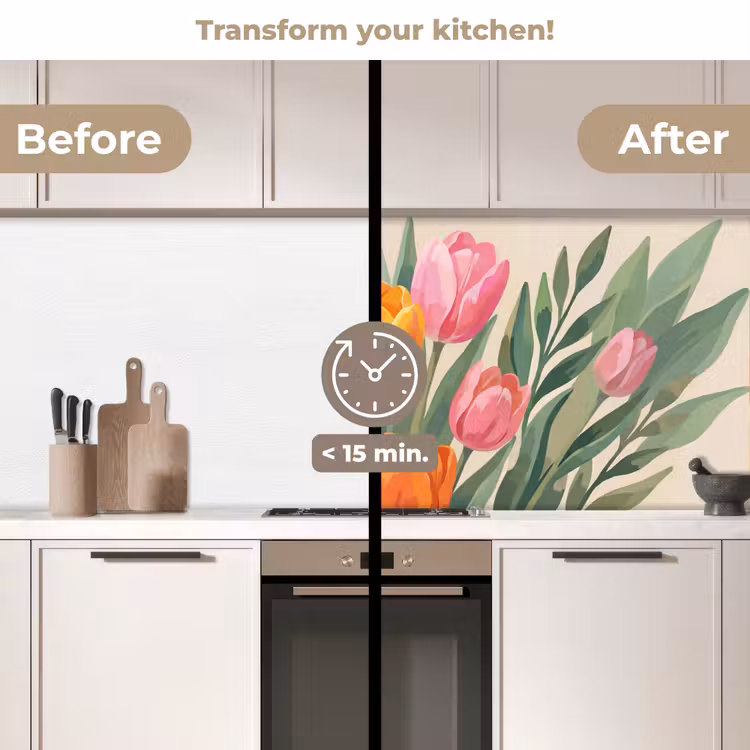 Kitchen splashback - Tulips - Abstract - Colorful — 3