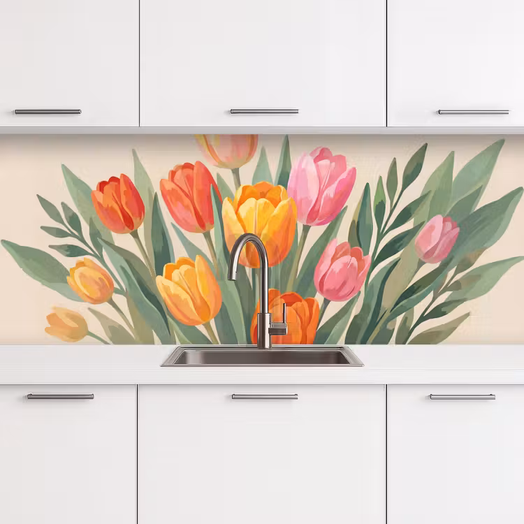 Kitchen splashback - Tulips - Abstract - Colorful — 4