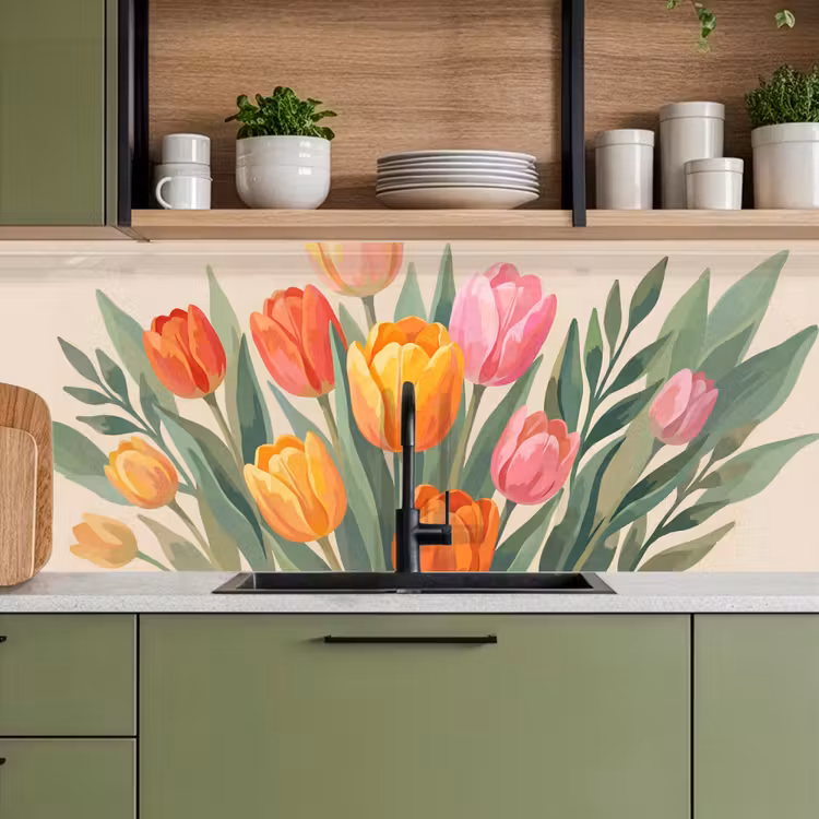 Kitchen splashback - Tulips - Abstract - Colorful — 8