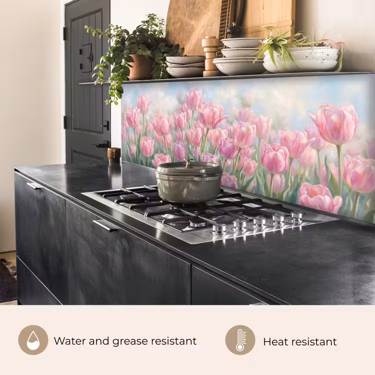Kitchen splashback - Tulips - Field - Spring - Pink — 5