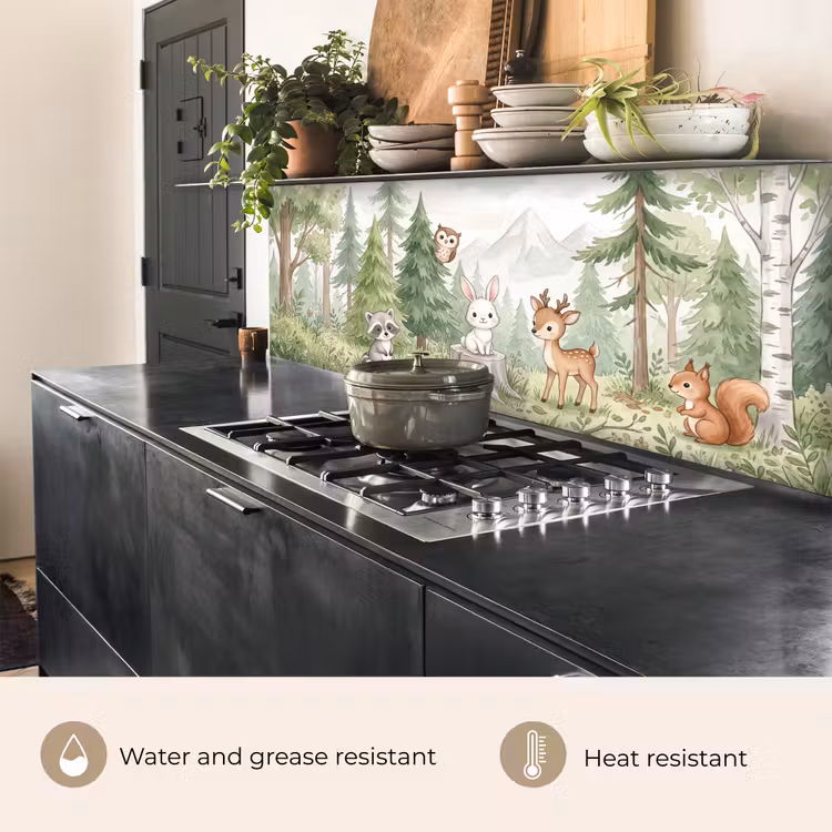 Kitchen splashback - Forest - Animals - Green — 5