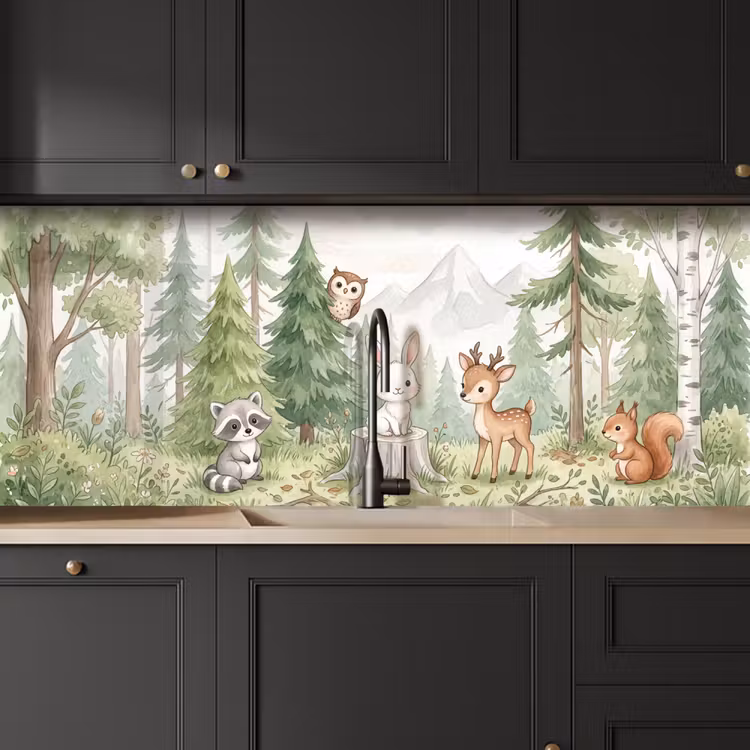 Kitchen splashback - Forest - Animals - Green — 6
