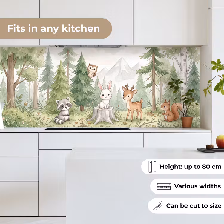 Kitchen splashback - Forest - Animals - Green — 7