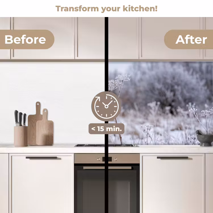Kitchen splashback - Screen flower - Ripe - Crystals - Winter - Delicate — 3