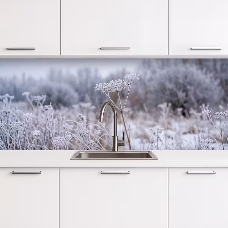 Kitchen splashback - Screen flower - Ripe - Crystals - Winter - Delicate — 4