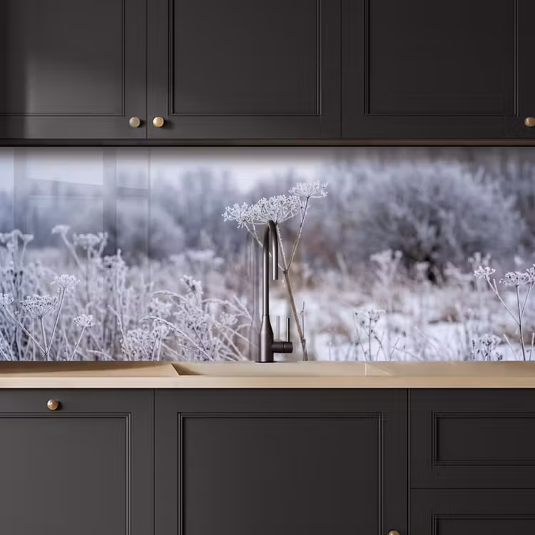 Kitchen splashback - Screen flower - Ripe - Crystals - Winter - Delicate — 6