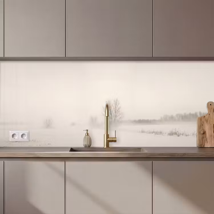 Kitchen splashback - Tree - Fog - Snow - Winter - Minimalist — 1
