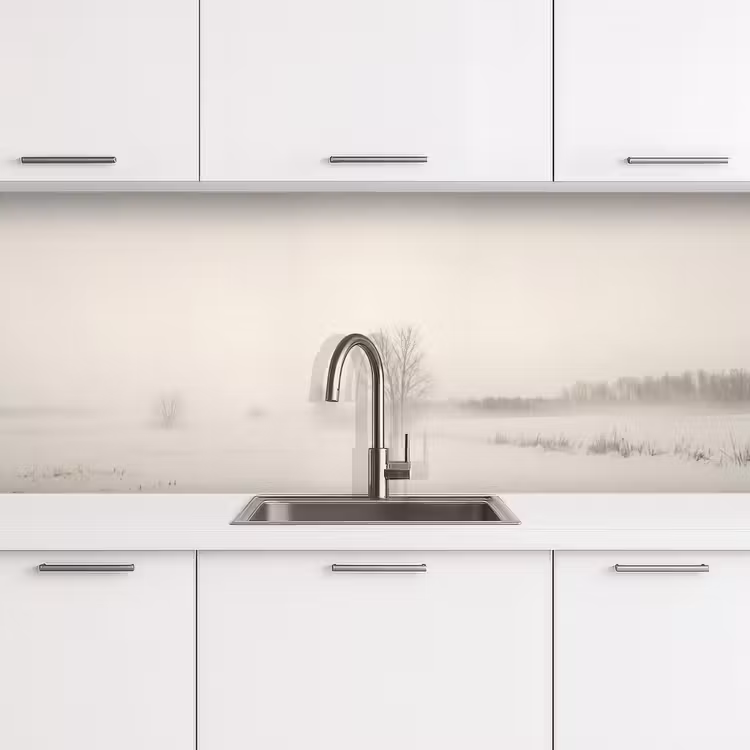 Kitchen splashback - Tree - Fog - Snow - Winter - Minimalist — 4