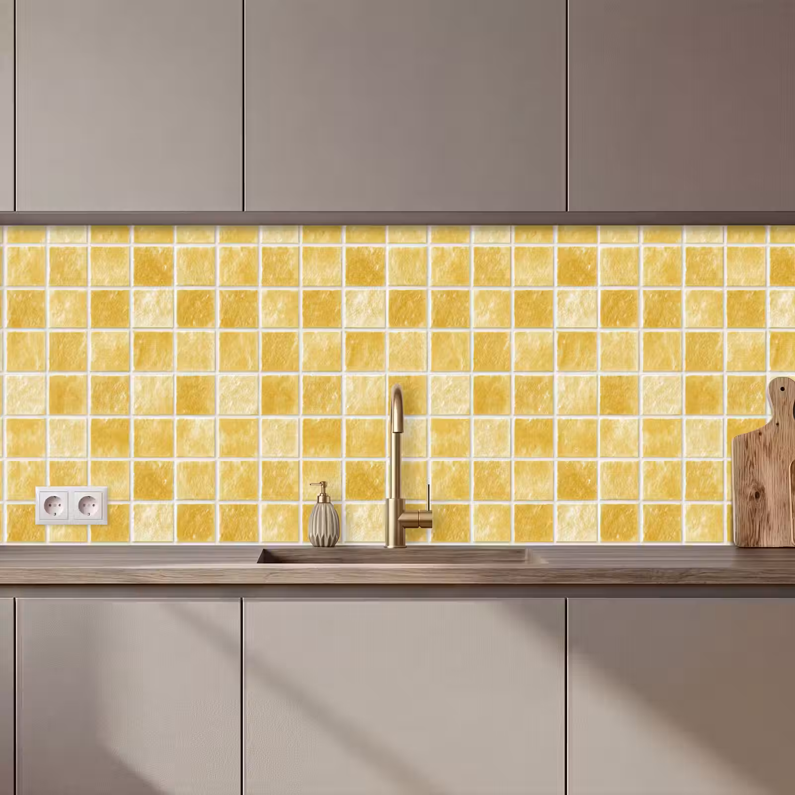 Kitchen splashback - Tiles - Mosaic - Texture - Golden Yellow — 1
