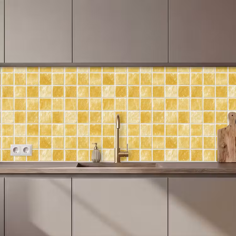 Kitchen splashback - Tiles - Mosaic - Texture - Golden Yellow — 1