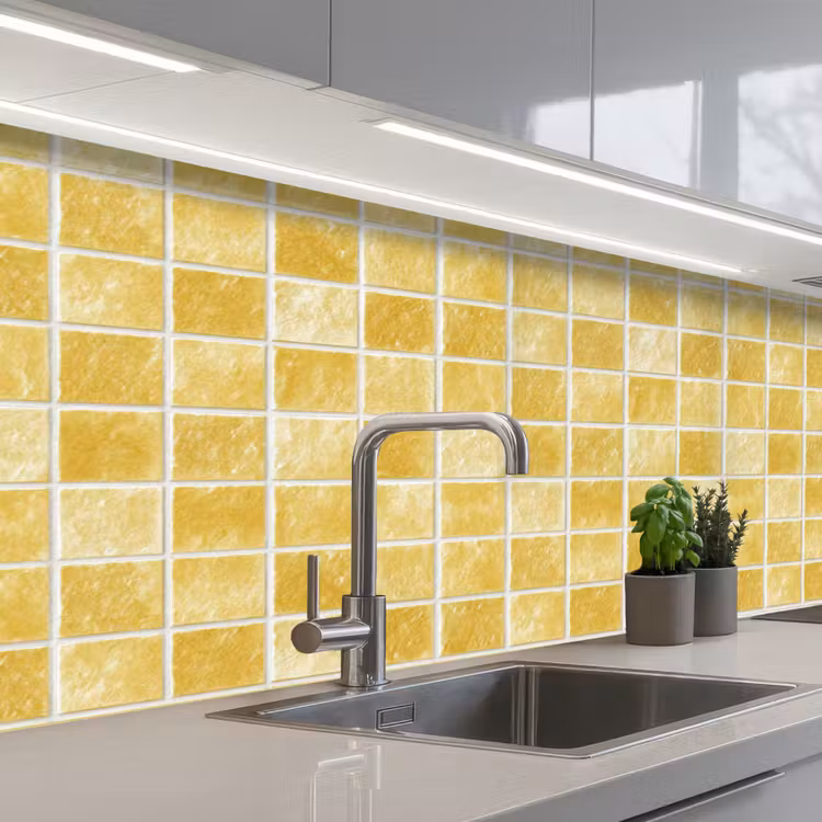 Kitchen splashback - Tiles - Mosaic - Texture - Golden Yellow — 2