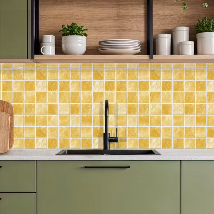 Kitchen splashback - Tiles - Mosaic - Texture - Golden Yellow — 8