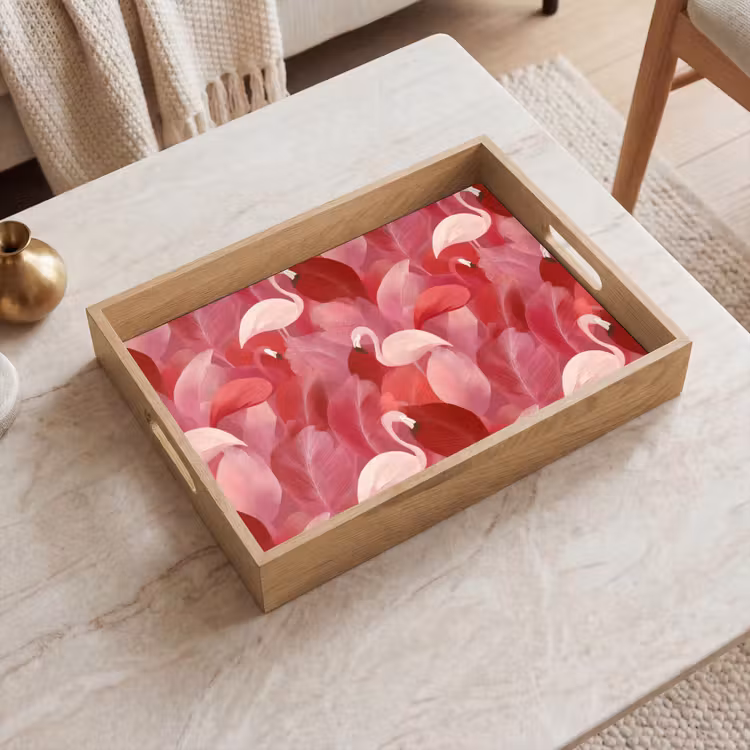 Tray - Flamingo - Botanical - Elegant - Pink - Red — 2