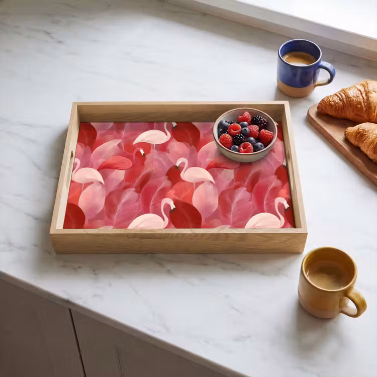 Tray - Flamingo - Botanical - Elegant - Pink - Red — 3