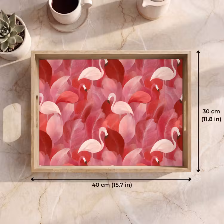 Tray - Flamingo - Botanical - Elegant - Pink - Red — 7