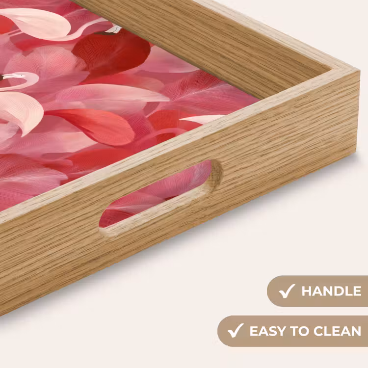 Tray - Flamingo - Botanical - Elegant - Pink - Red — 9