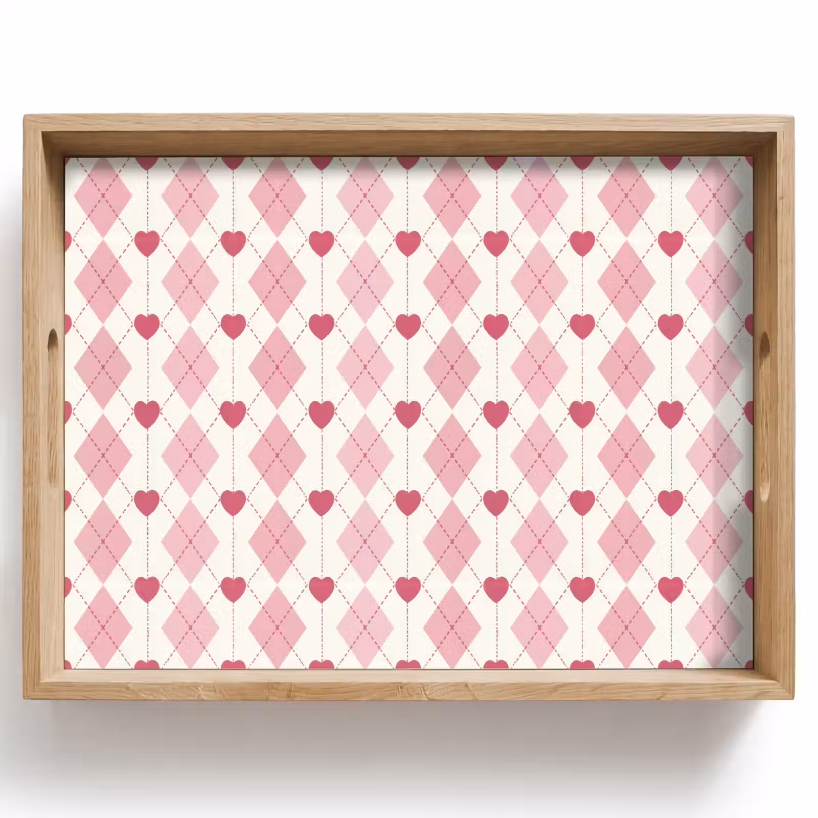 Tray - Diamonds - Classic - Pink - White — 1