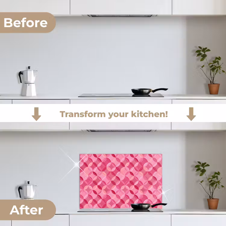 Kitchen splashback for hob - Geometric - Mosaic - Modern - Pink — 7