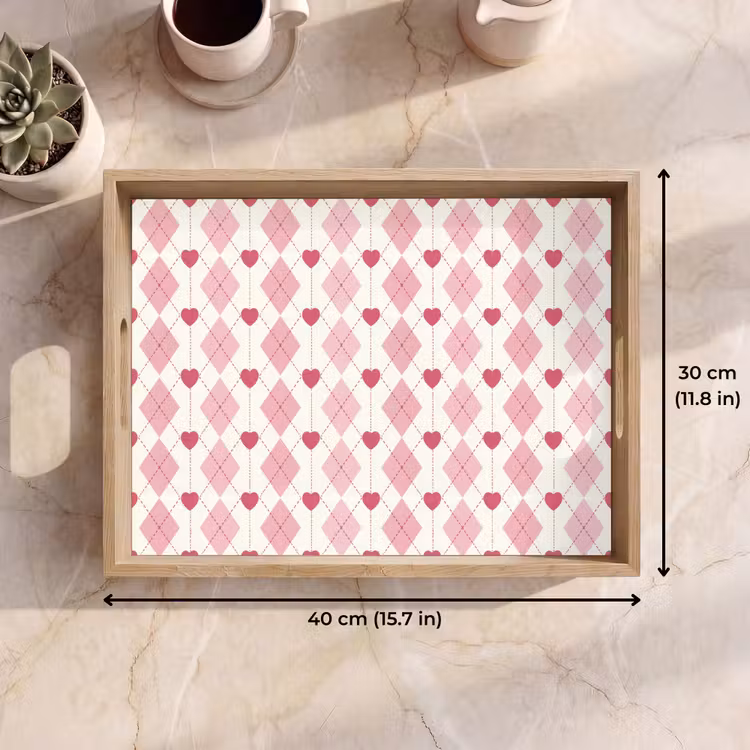 Tray - Diamonds - Classic - Pink - White — 7