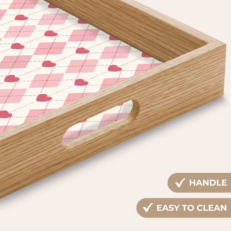Tray - Diamonds - Classic - Pink - White — 9