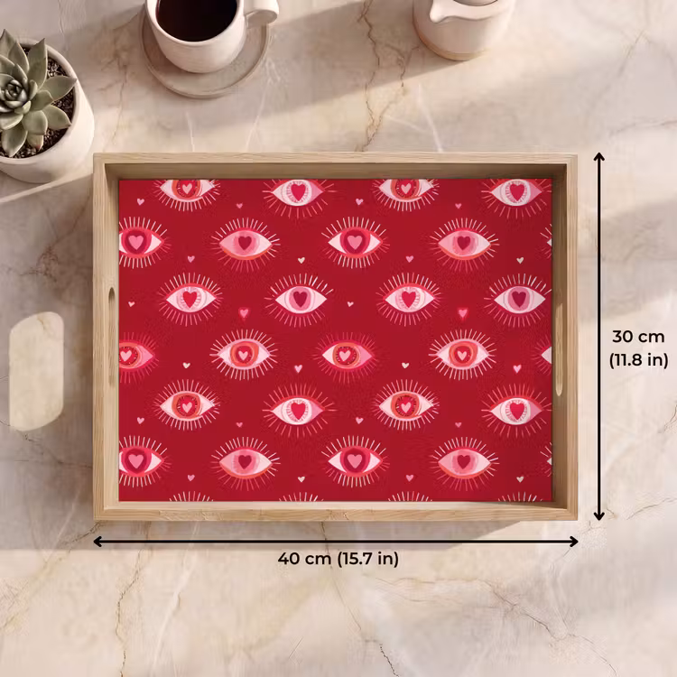Tray - Eyes - Pattern - Pink - Dark Red — 7