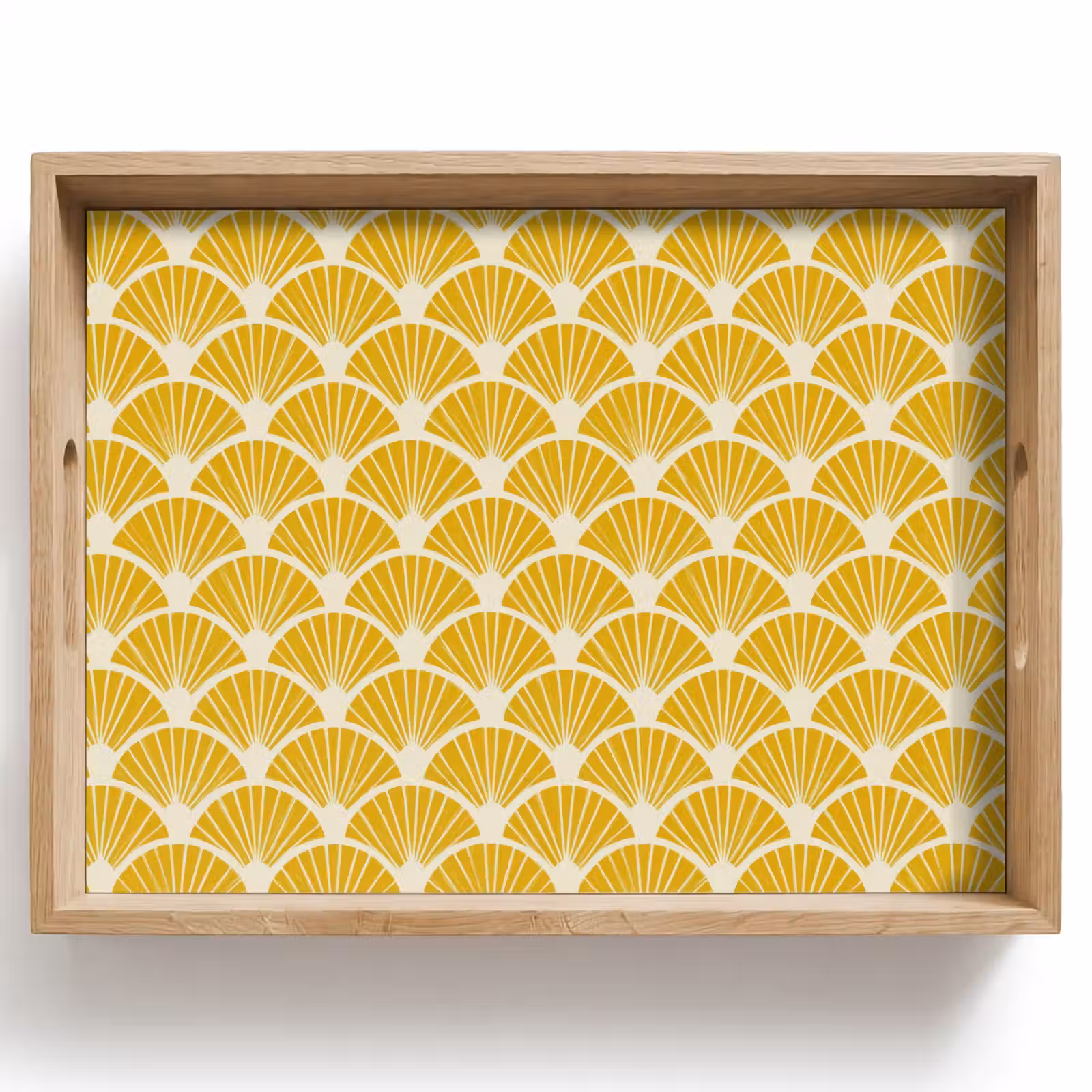 Tray - Fans - Art Deco - Retro - Ochre Yellow — 1