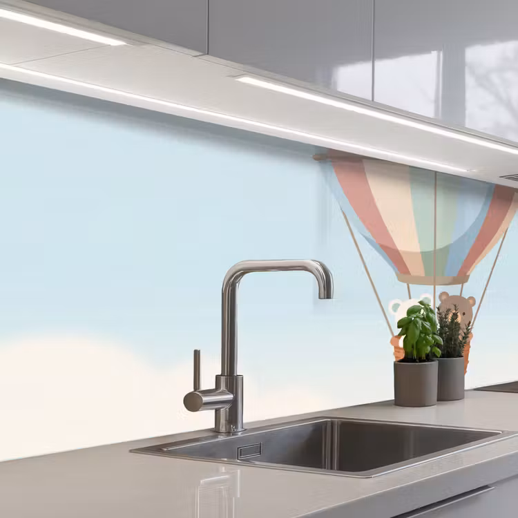 Kitchen splashback - Hot air balloon - Bears - Pastel — 2