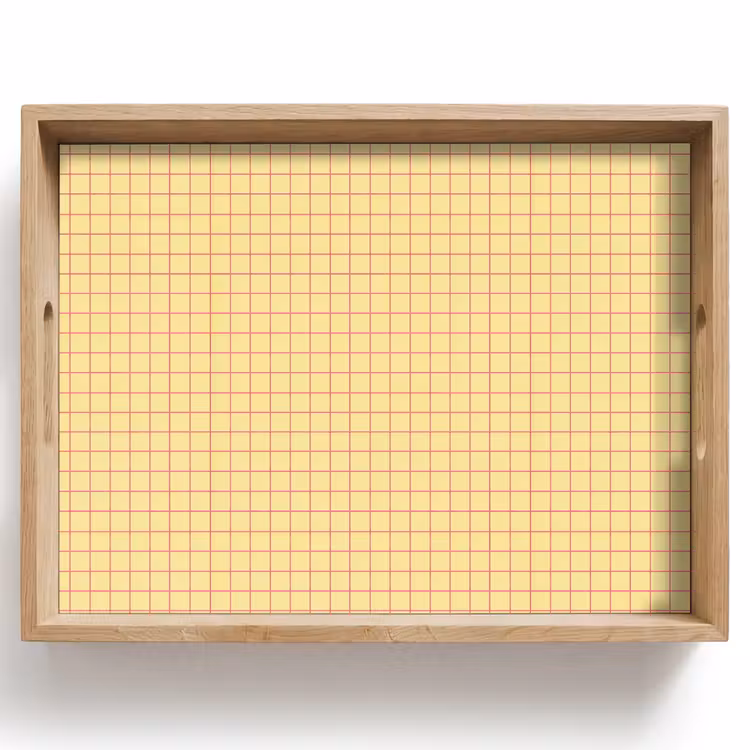 Tray - Checkered - Grid - Minimalist - Yellow - Pink — 1