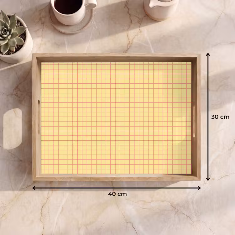 Tray - Checkered - Grid - Minimalist - Yellow - Pink — 8